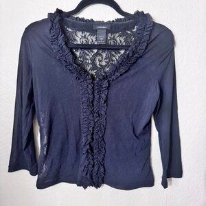 Express black sheer long sleev